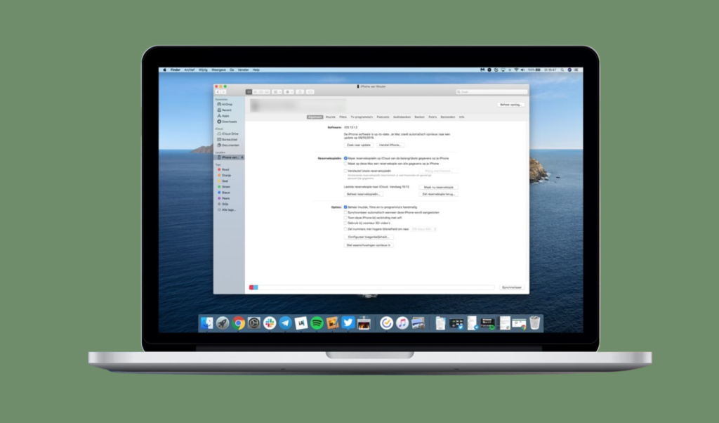 back-up van iPhone maken op macbook